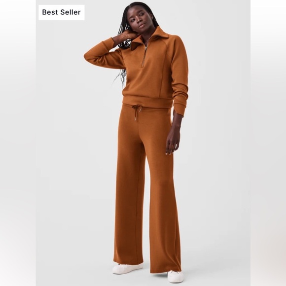 Spanx AirEssentials Wide Leg Pants in Butterscotch - Picture 1 of 6